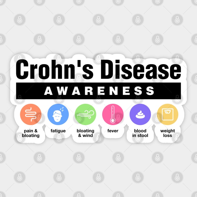 Crohn's Disease - Disability Awareness Symptoms Sticker by Football from the Left